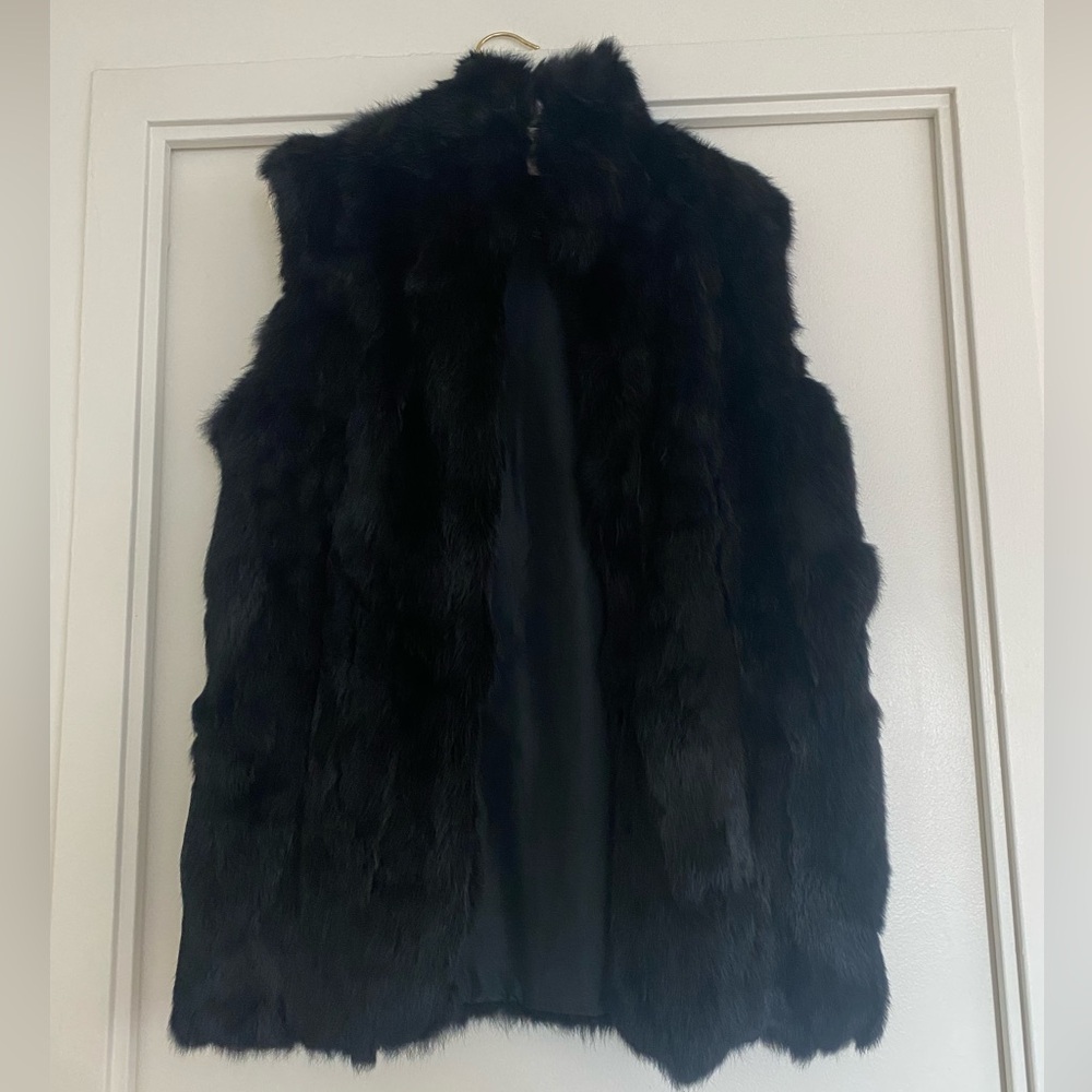 Adrienne Landau rabbit fur vest, size L